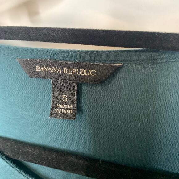 Banana Republic Green Tunic Jersey Lace Trim Crew Neck Sz Small - Picture 7 of 9